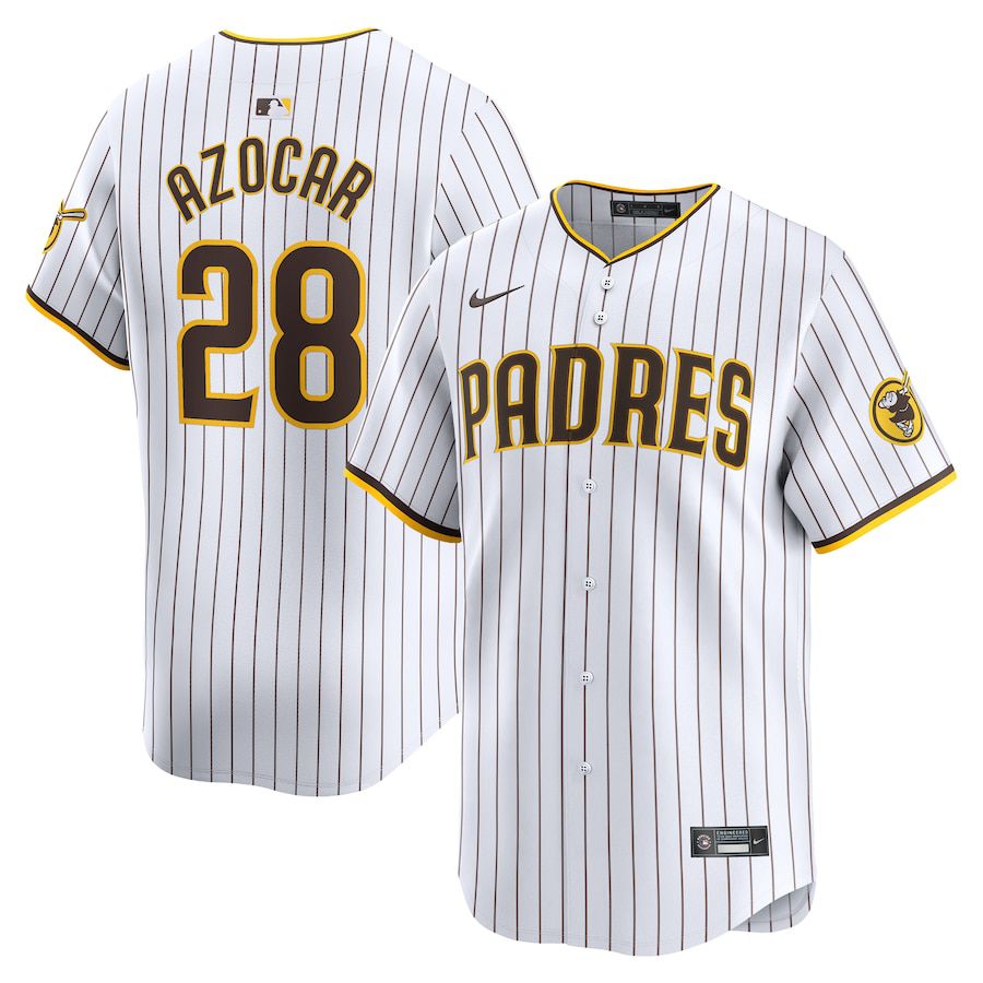 Men San Diego Padres #28 Jose Azocar Nike White Home Limited Player MLB Jersey